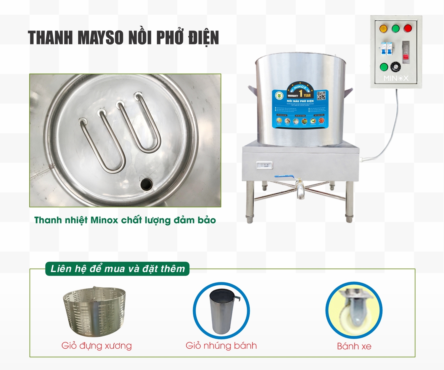 Thanh gia nhiệt chân quỳ nồi phở