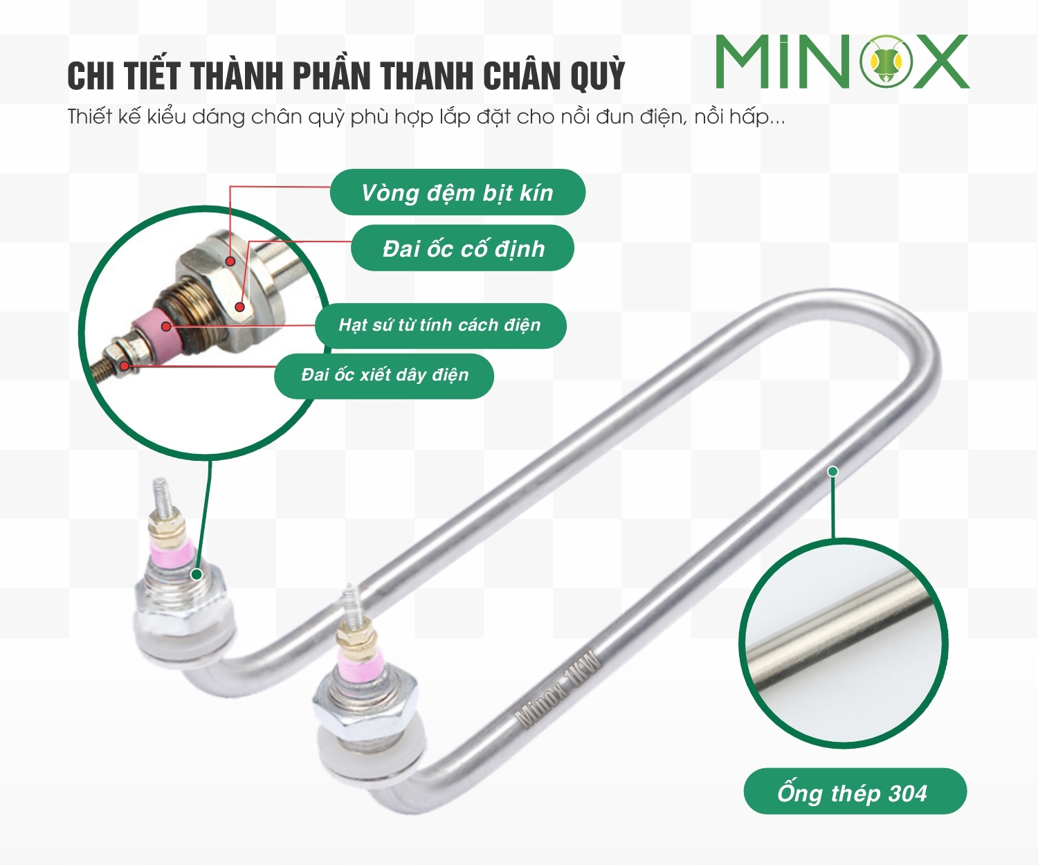 Thanh gia nhiệt chân quỳ nồi phở