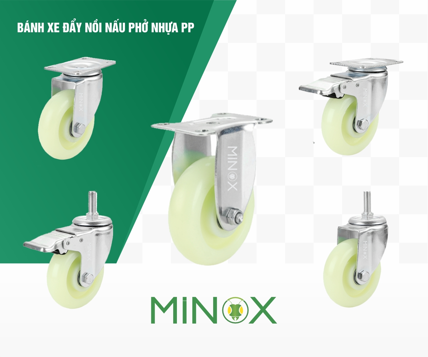 Bánh xe đẩy nồi phở điện