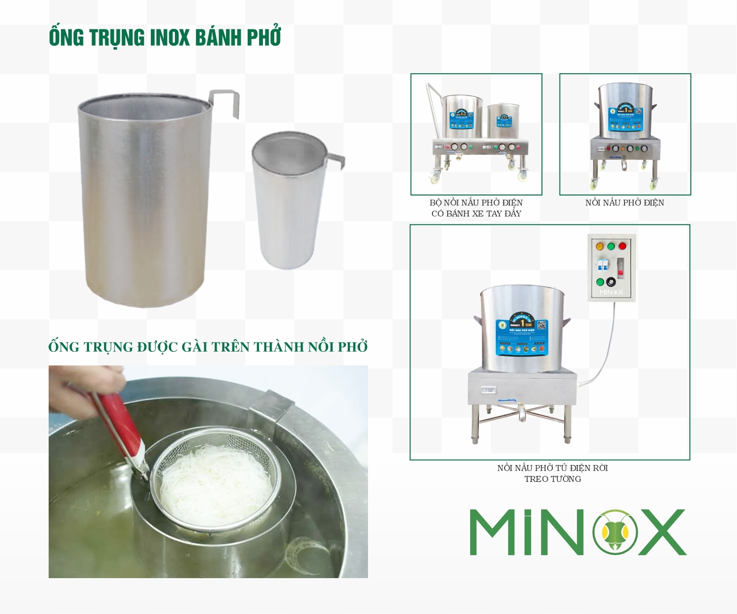 Hộc inox chứa nước dùng nồi phở