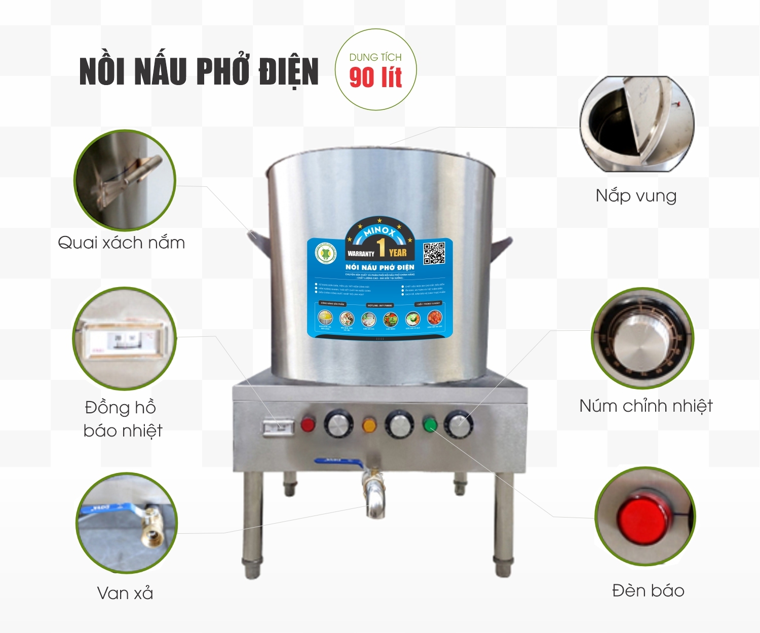 Nồi nấu phở điện 90L
