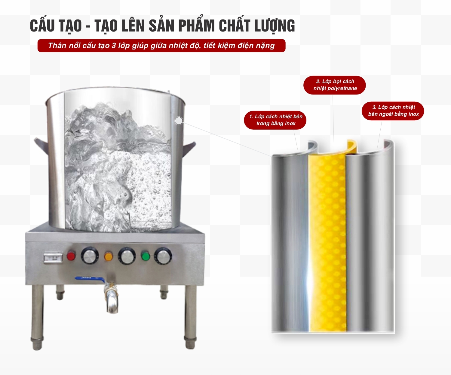 Nồi nấu phở điện 90L