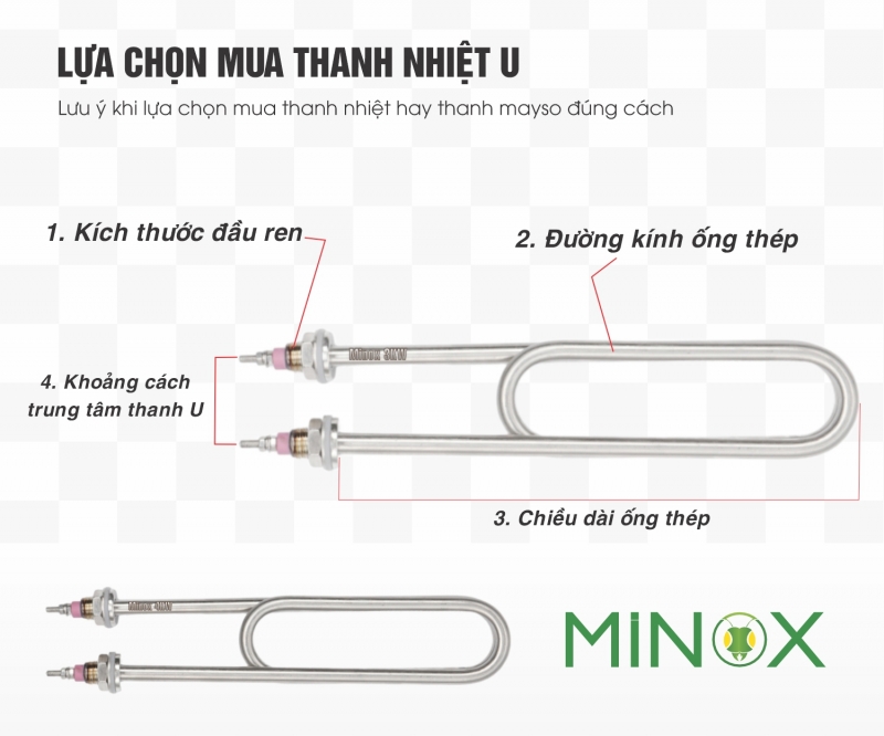 Thanh điện trở U kép đun nước