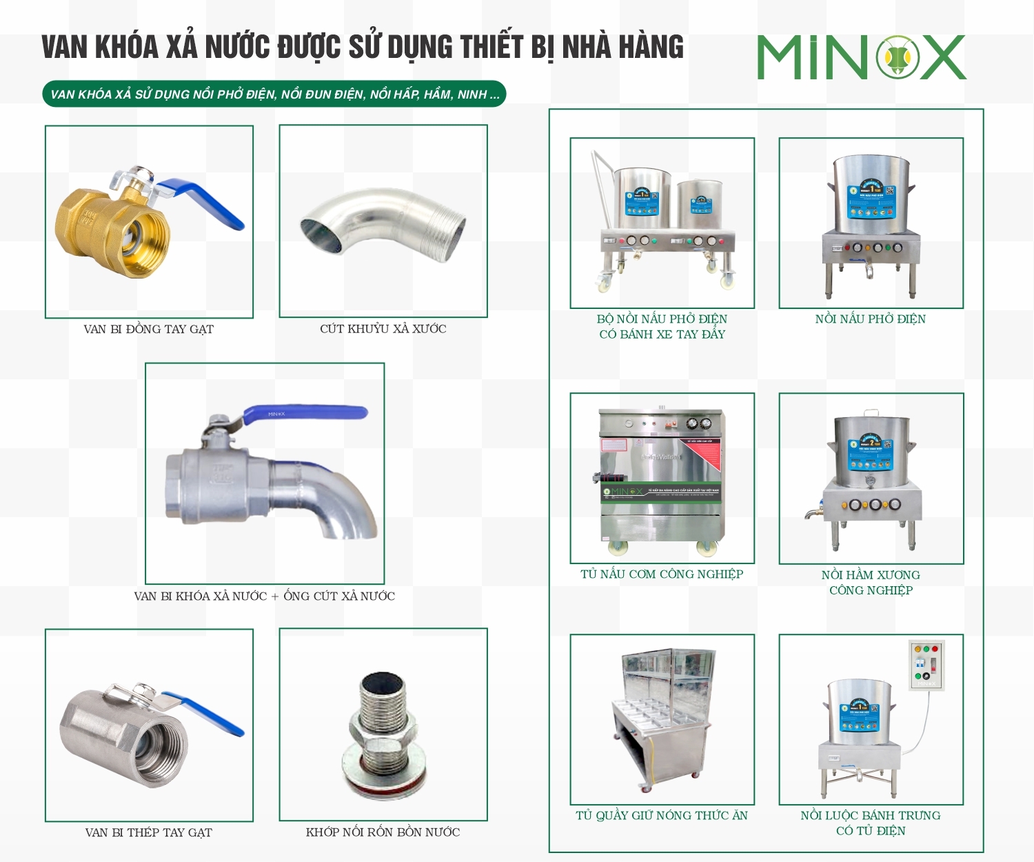 Van xả và cút xả nồi phở