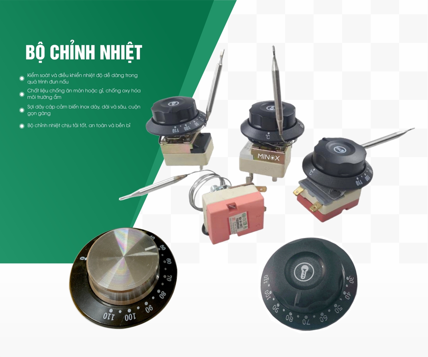 Núm điều chỉnh nhiệt độ nồi phở điện