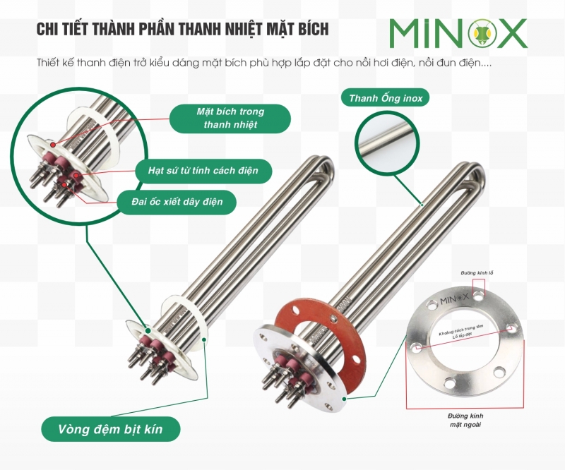 Điện trở mặt bích 6kw, 9kw, 12kw