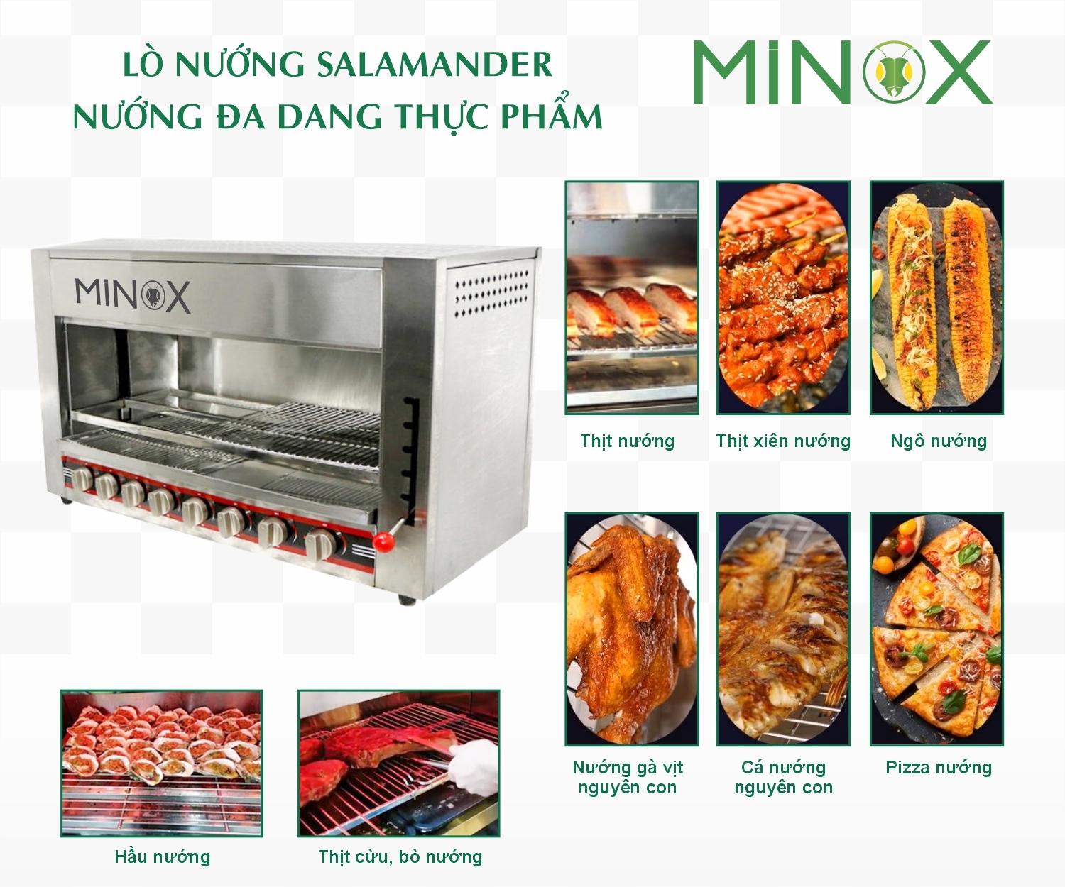 Lò nướng Salamander 8 họng gas