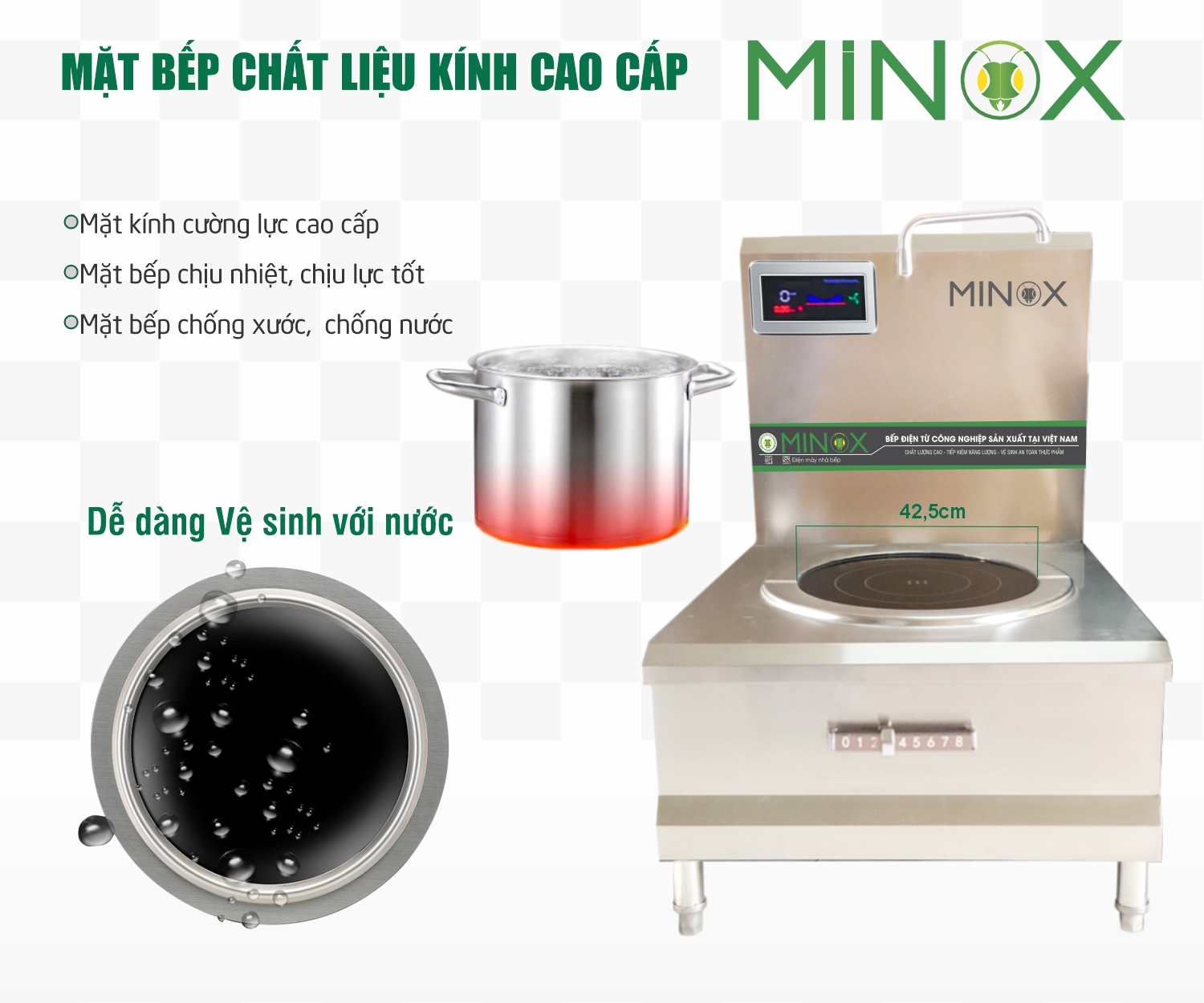 Bếp từ 8kw hầm công nghiệp