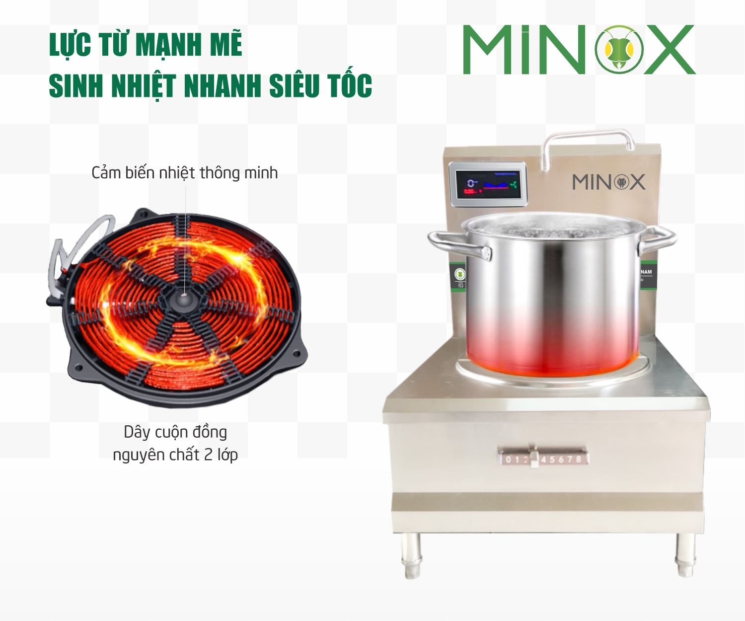 Bếp từ 8kw hầm công nghiệp