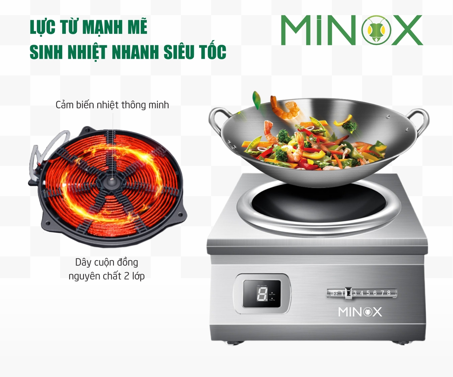 Bếp từ 5kw xào công nghiệp