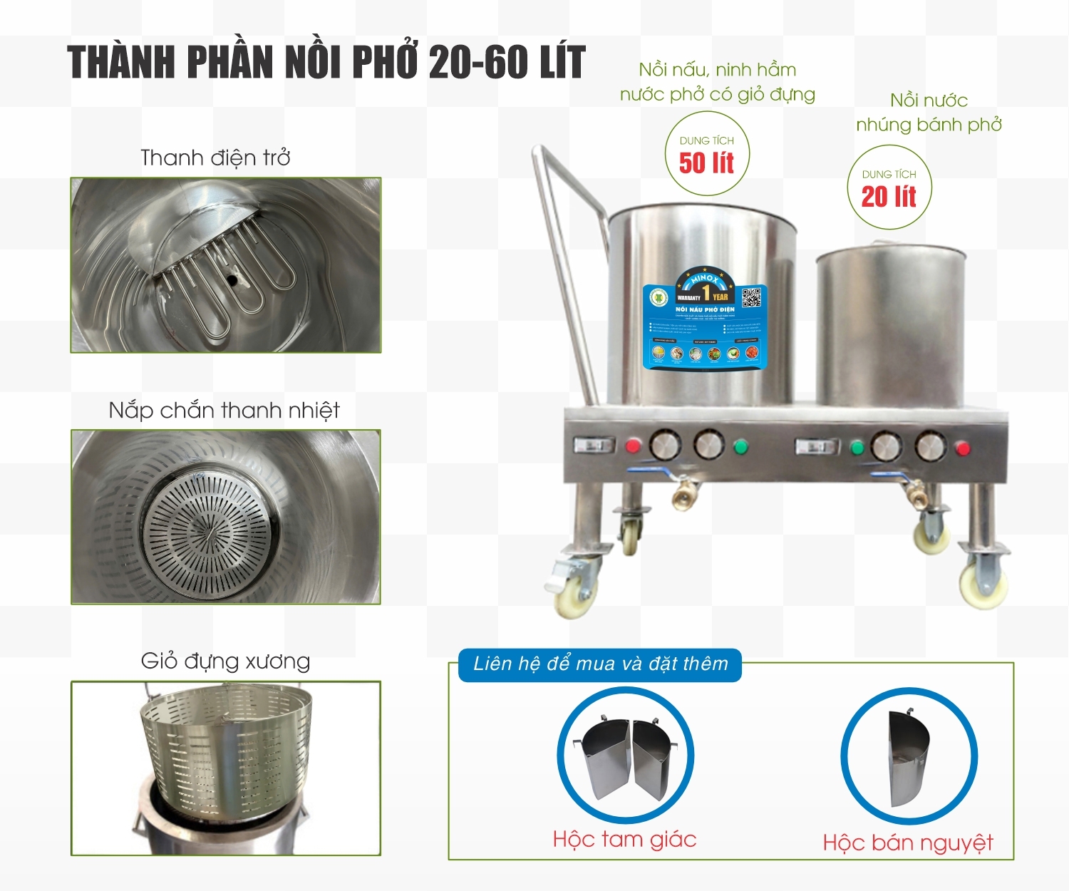 Nồi nấu phở 20l, 50l