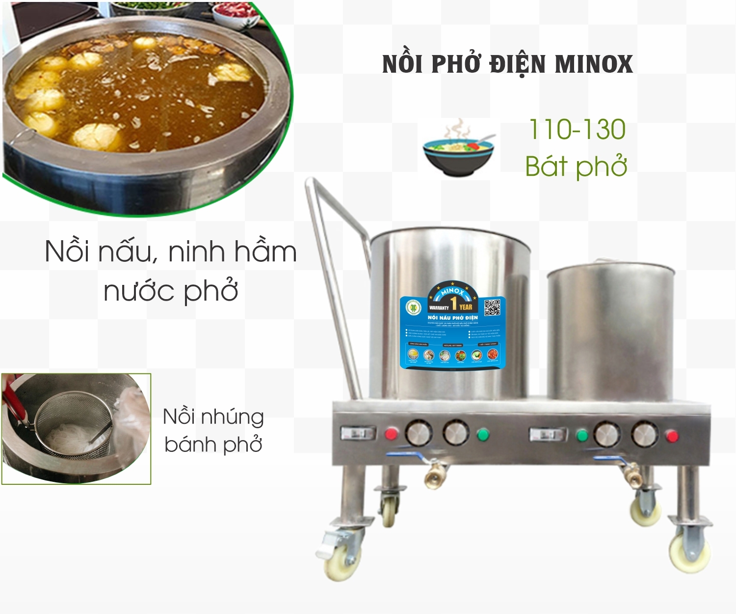 Bộ nồi phở điện 20L - 50L