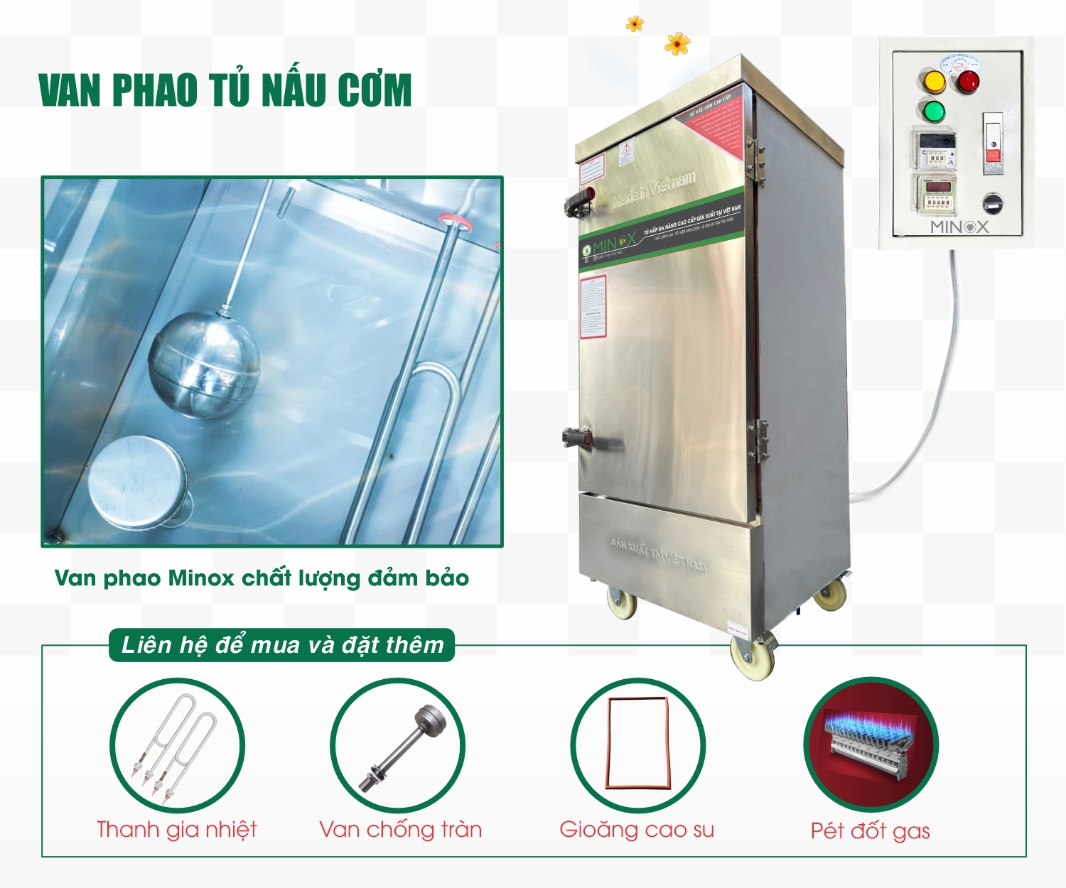 Van phao tủ nấu cơm