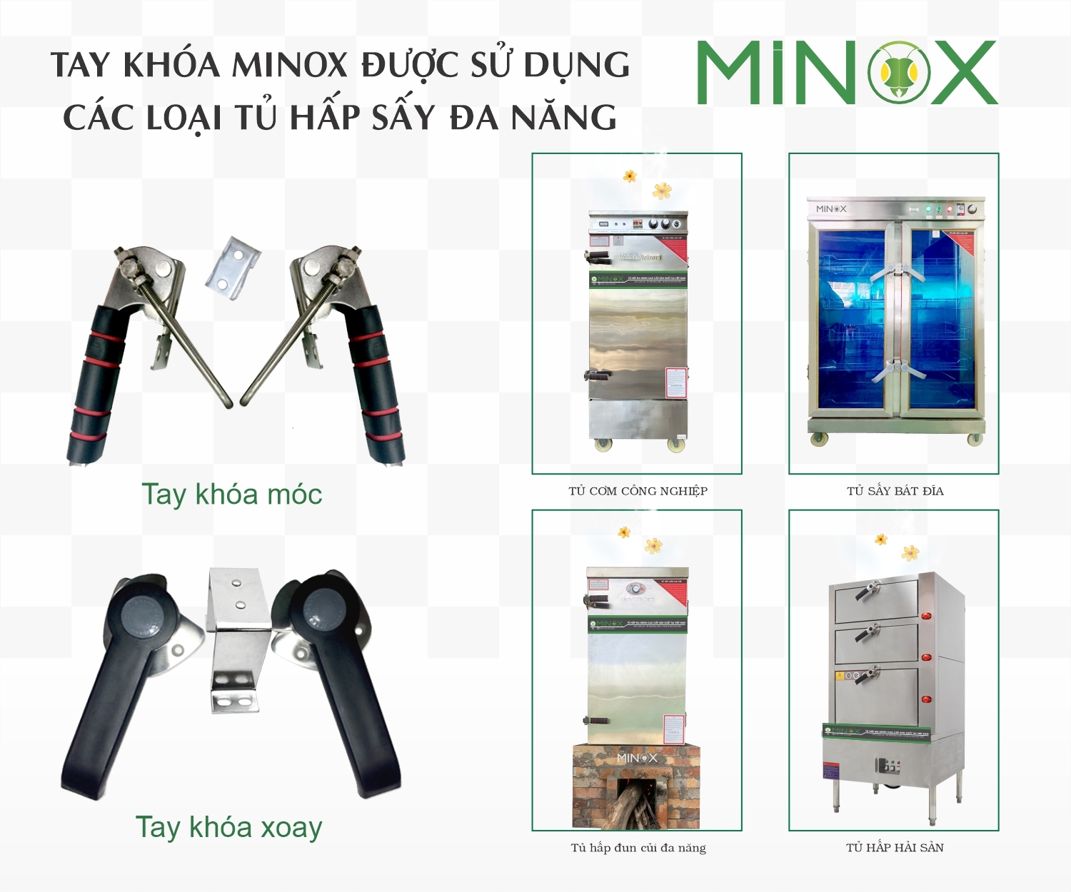 Tay khóa xoay tủ nấu cơm