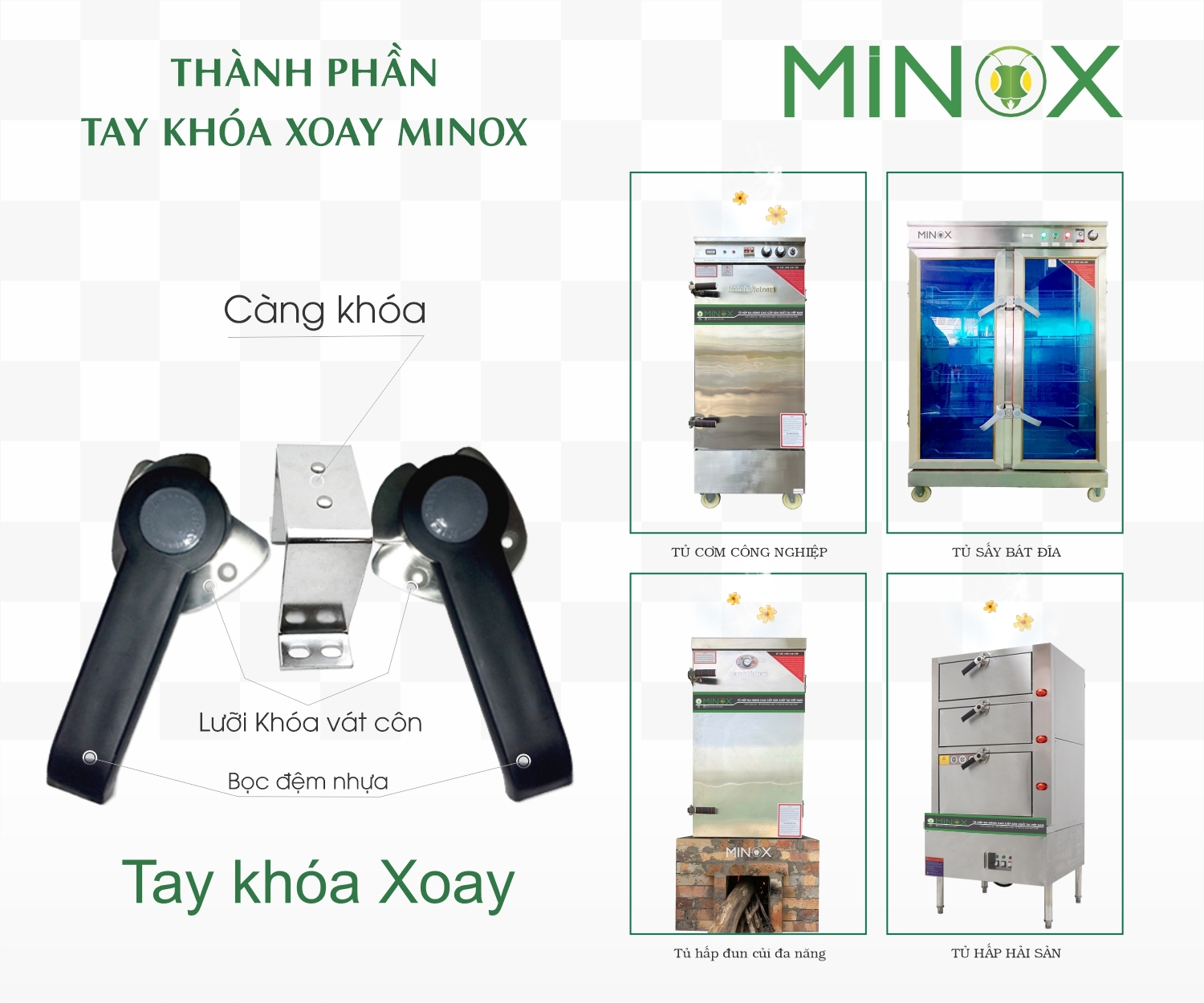 Tay khóa xoay tủ nấu cơm