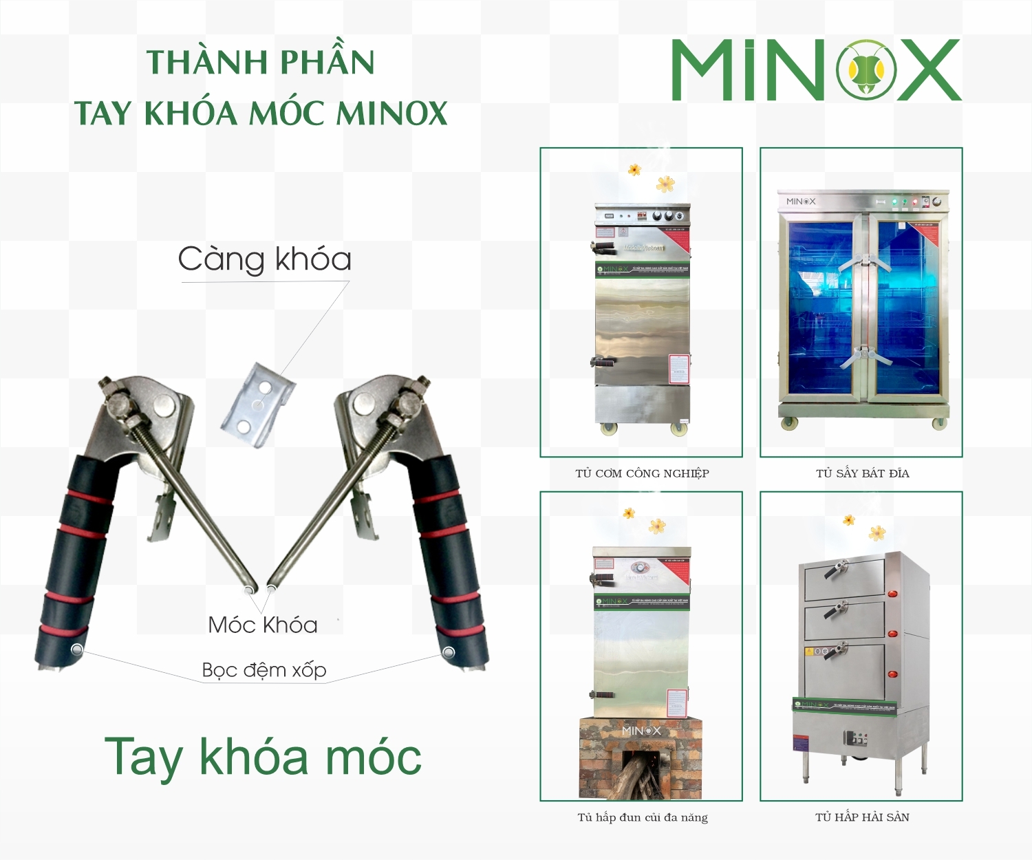 Tay khóa móc tủ nấu cơm