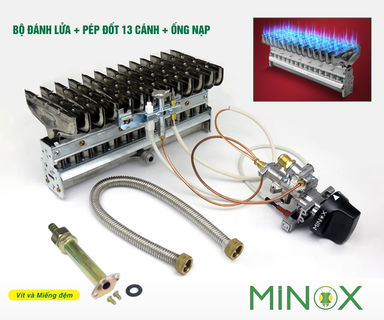 Pép đốt 13 cánh tủ nấu cơm gas