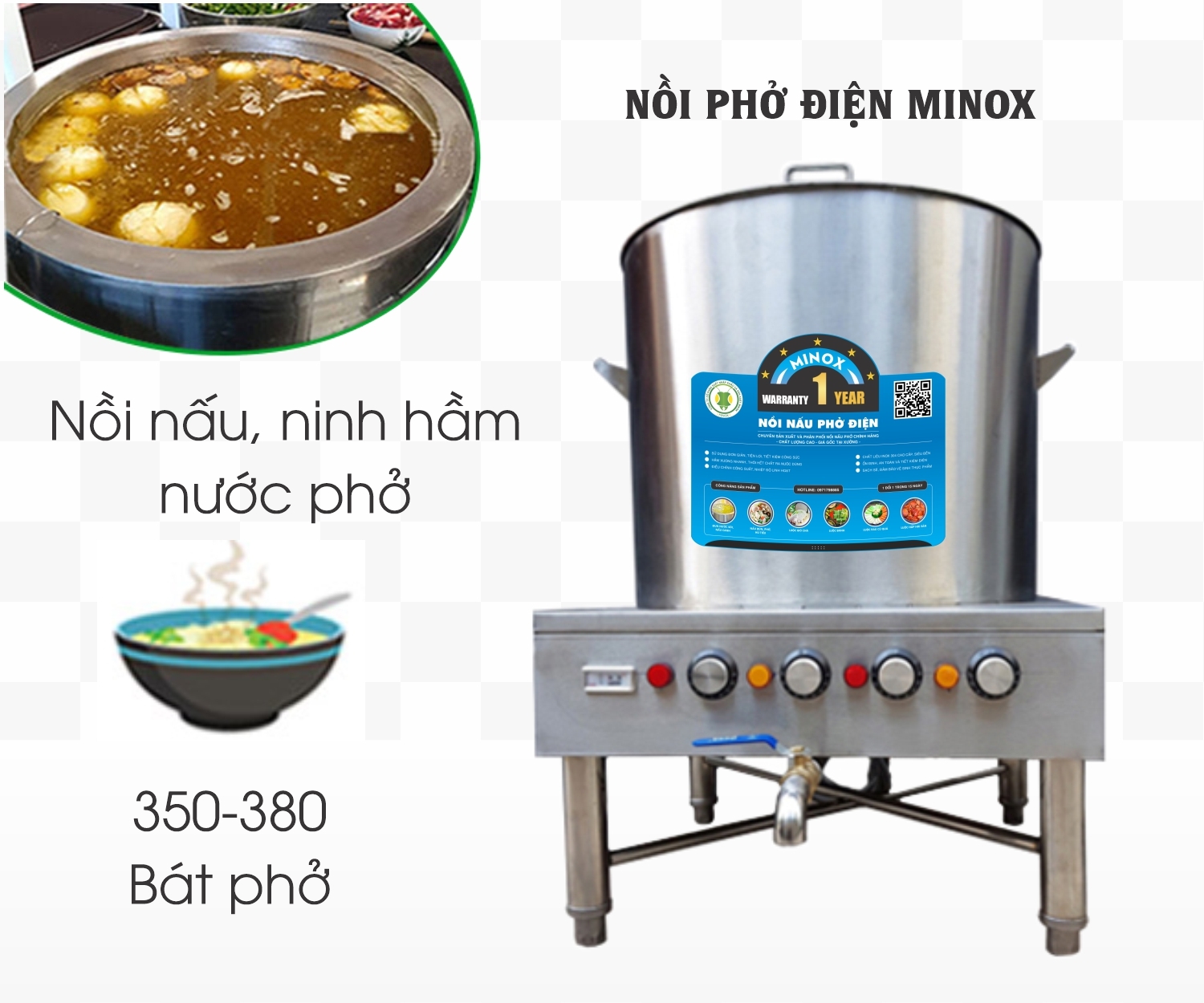 Nồi nấu phở điện 150L