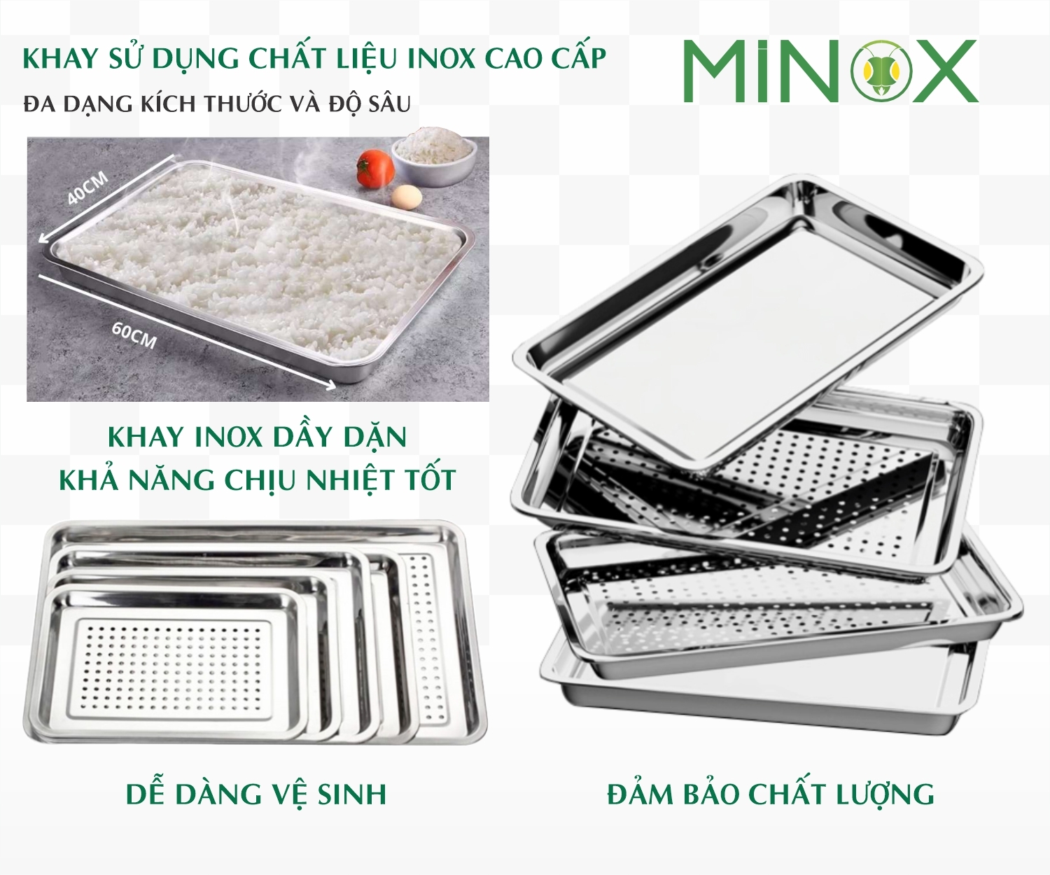 Khay hấp inox tủ nấu cơm