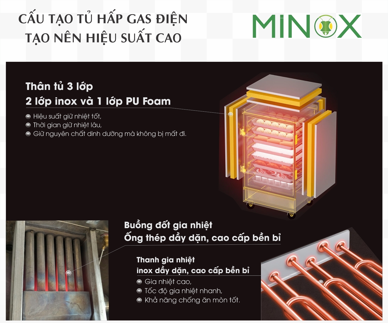 Tủ nấu cơm 12 khay ga điện hẹn giờ