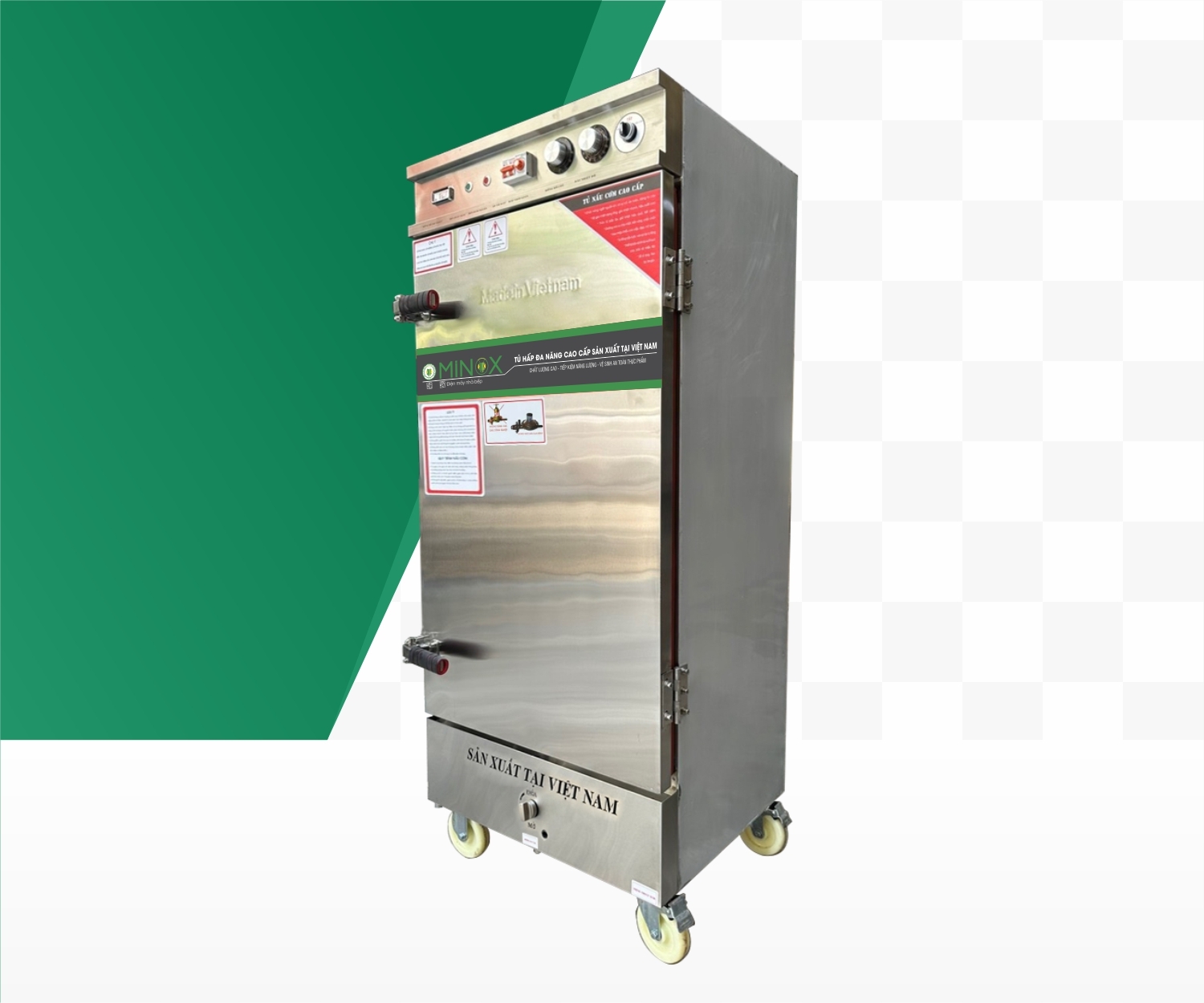 Tủ nấu cơm 12 khay ga điện hẹn giờ