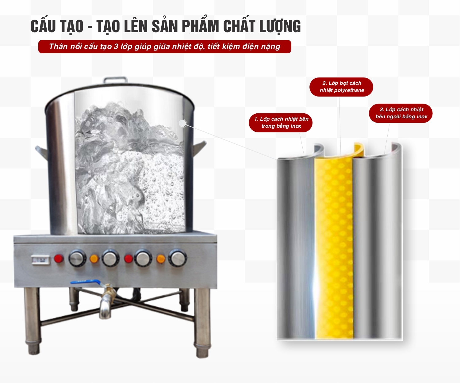 Nồi nấu phở điện 120L