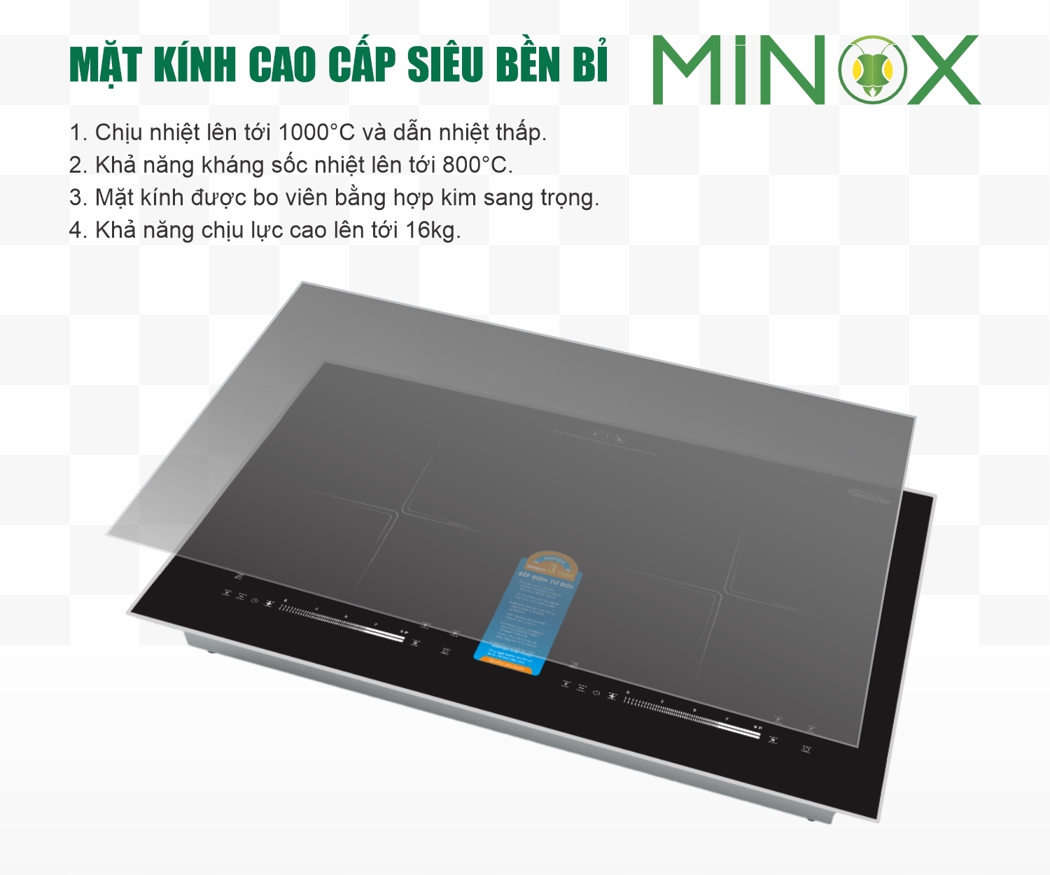 Bếp từ đôi Minox MI-BT18 Gold