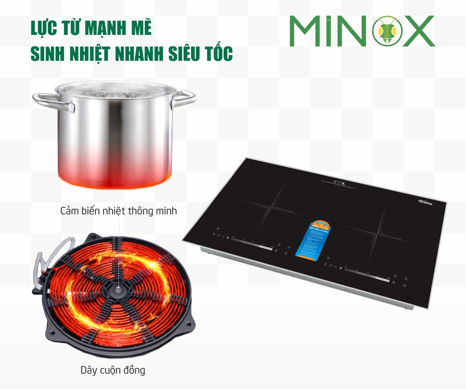 Bếp từ đôi Minox MI-BT18 Gold