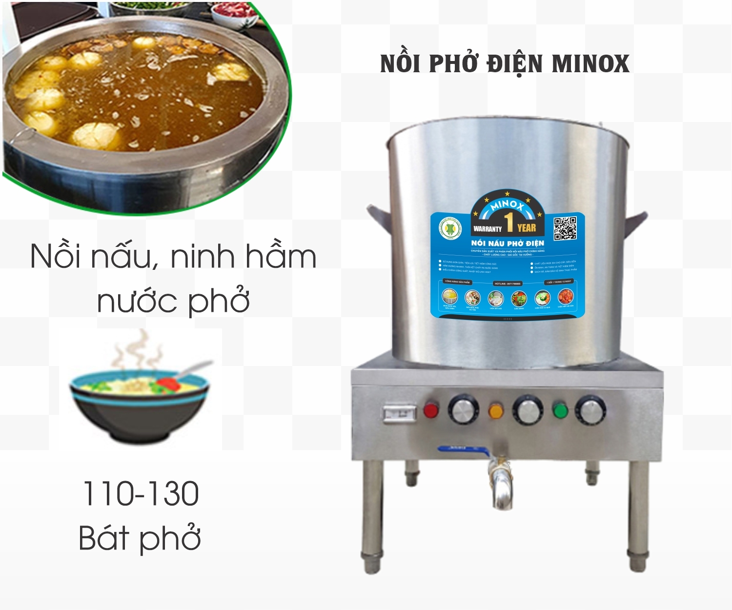 Nồi nấu phở điện 50L