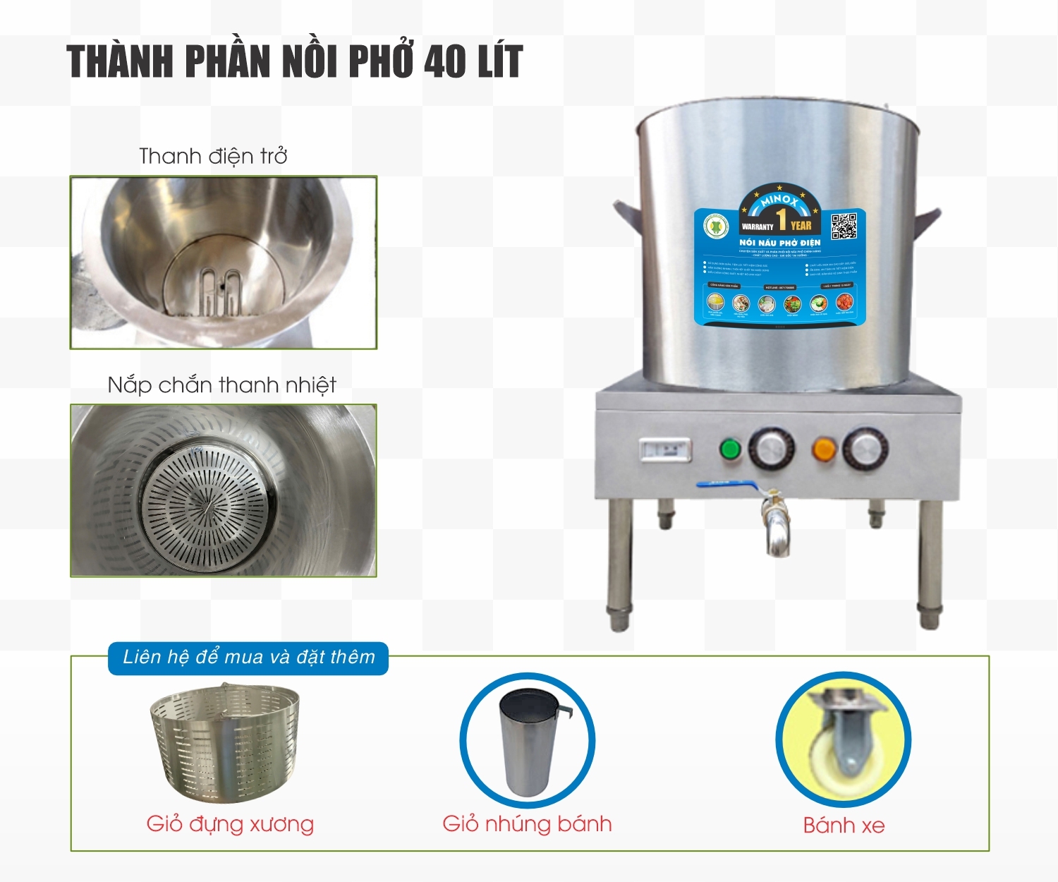 Nồi nấu phở điện 40L