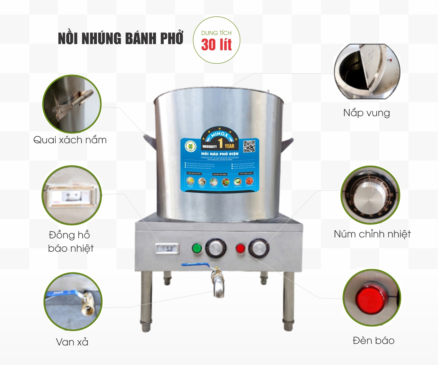 Nồi nấu phở điện 30L