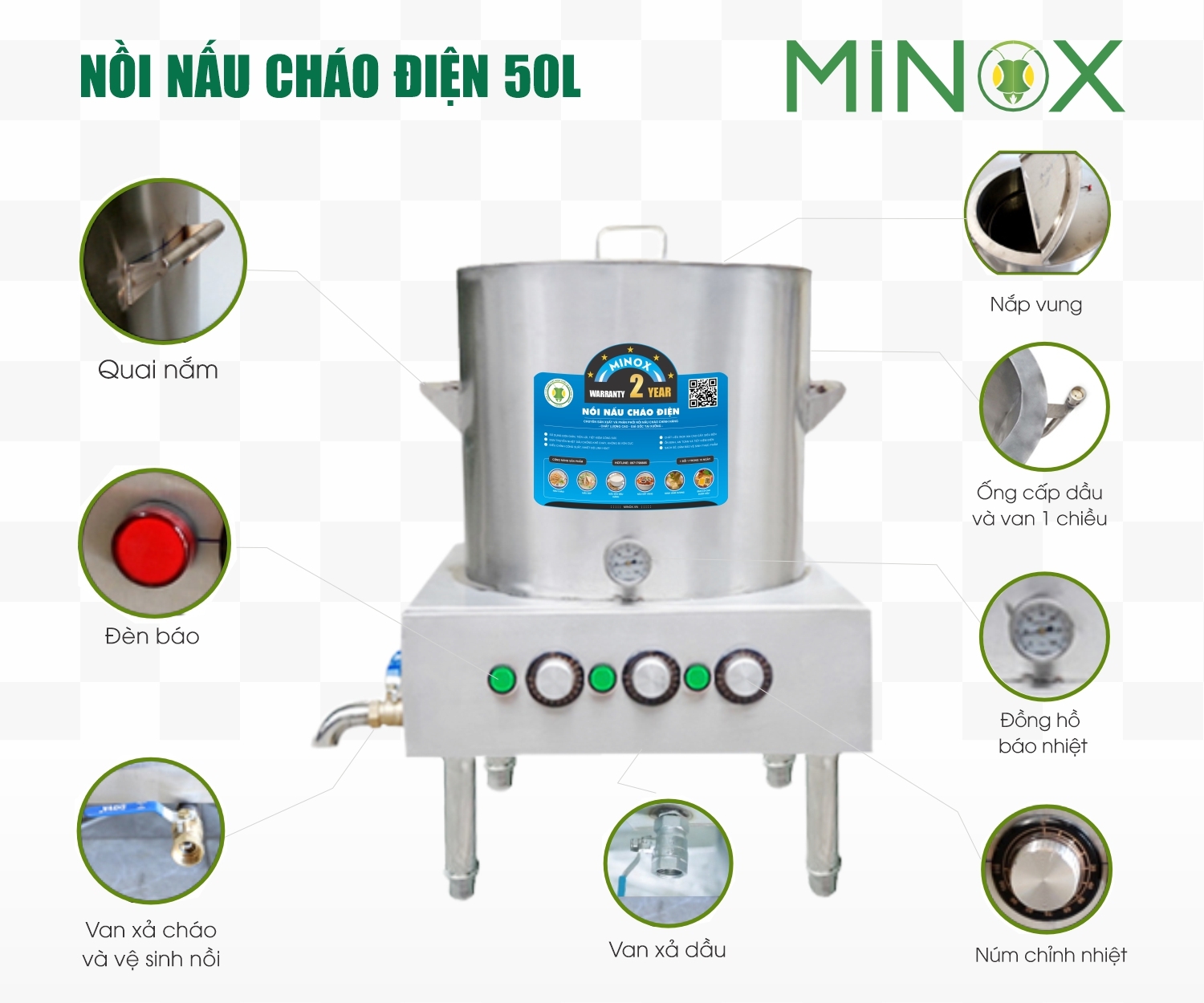 Nồi nấu cháo điện 50L