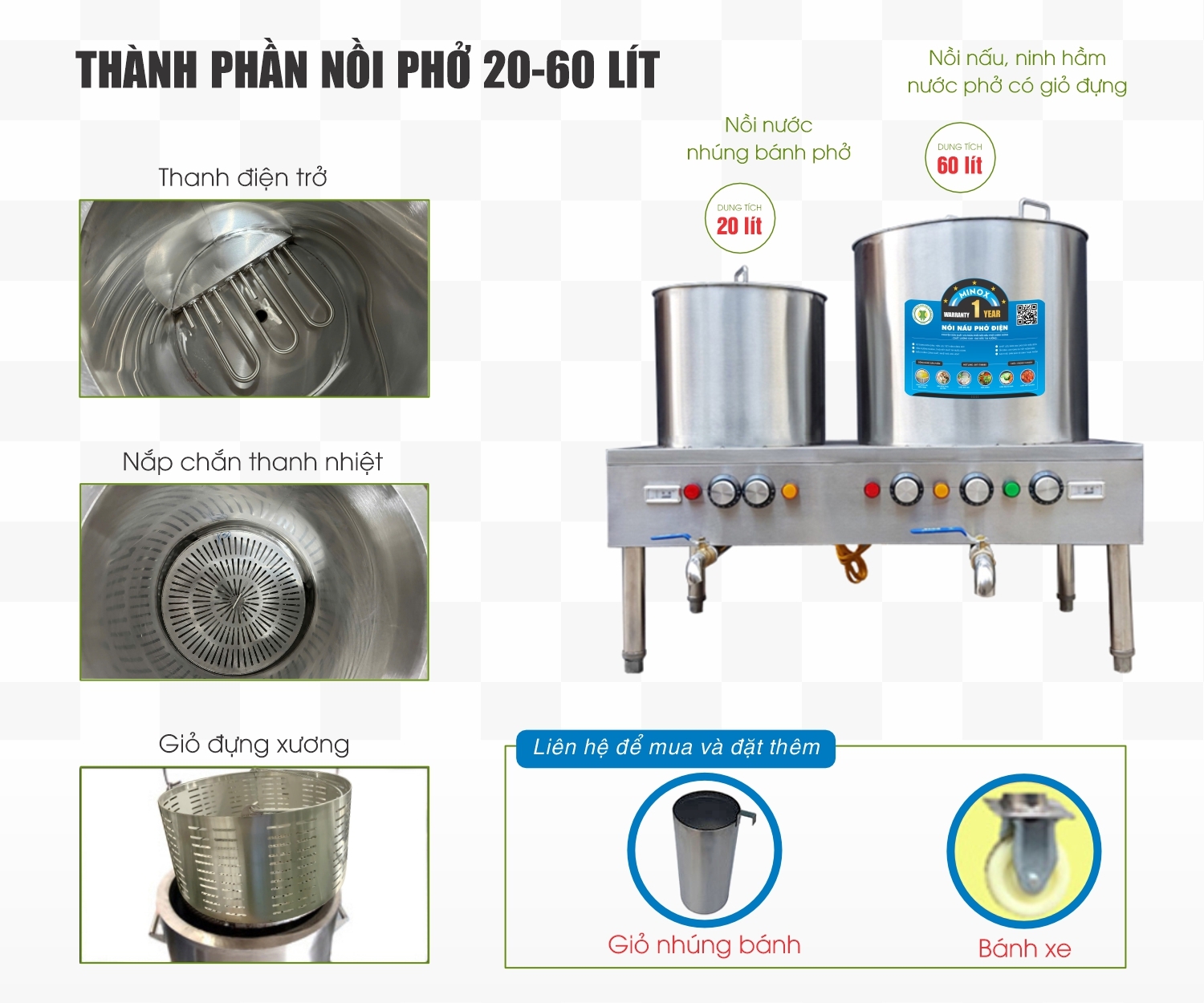 Nồi nấu phở 20l, 60l