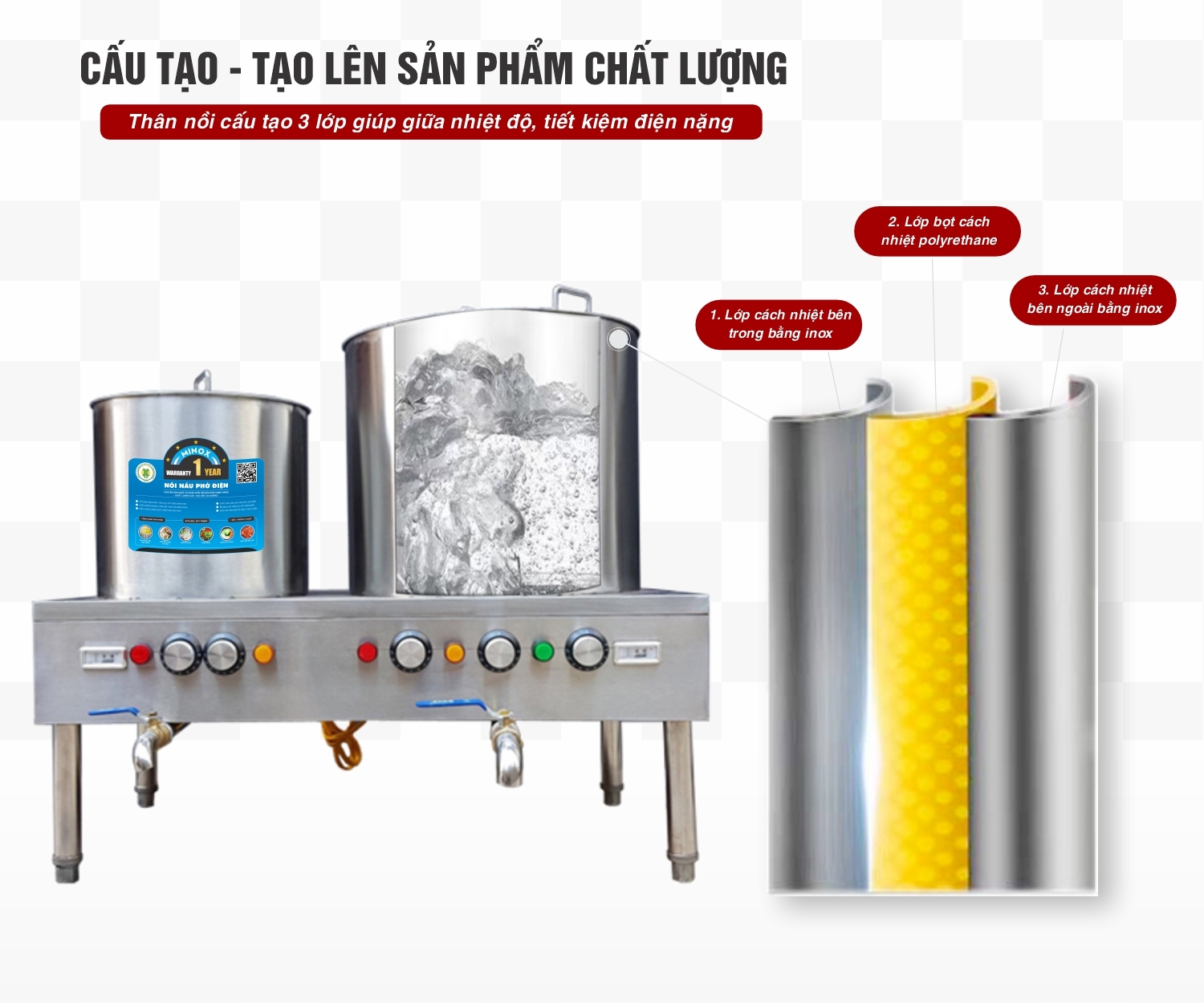 Bộ nồi phở điện 20L - 60L