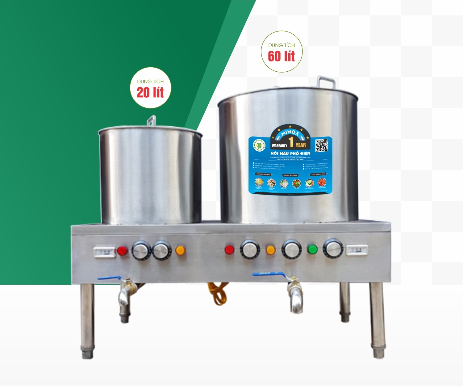 Bộ nồi phở điện 20L - 60L